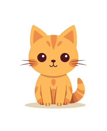 Cute cartoon cat. Isolated on white background. Vector illustration.の素材
