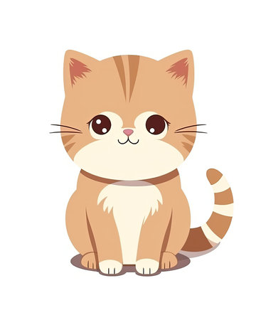 cute cat animal on white background vector illustration design vector illustration designの素材