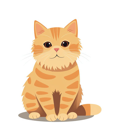 Cute cat isolated on white background. Vector illustration.の素材