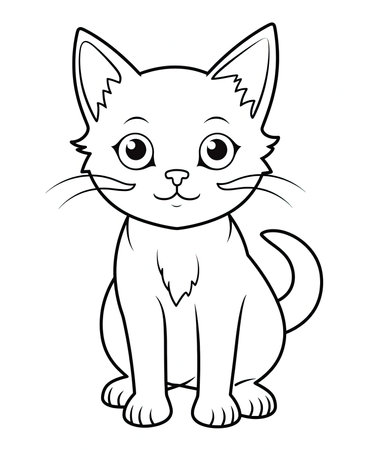 Coloring Page Outline of a Cat Coloring Book for Kidsの素材