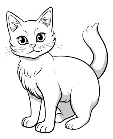Illustration of a Cute Kitten on a white background.の素材