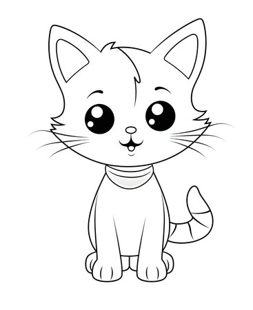 Cute cat cartoon isolated on a white background. Vector illustration.の素材