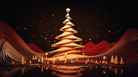 Christmas background with christmas tree. Vector illustration. Eps 10.の素材