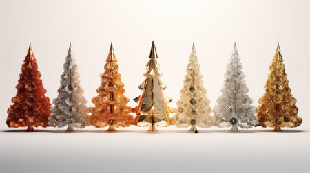 Christmas tree on white background. 3D illustration. 3D rendering.の素材