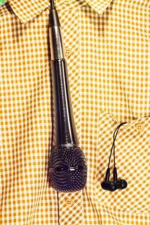 Microphone instead of a tie  Music loverの写真素材