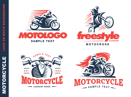 Motorcycle Shield emblem design on white background.のイラスト素材