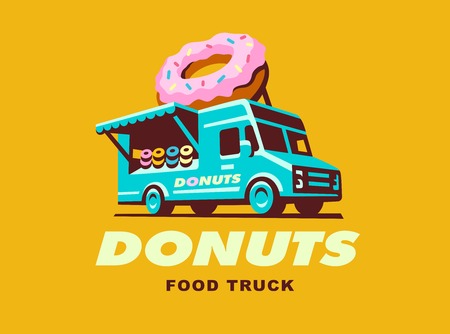 A illustration of food truck designs Donutsのイラスト素材