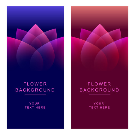 Vector abstract flower background. Two vertical bannerのイラスト素材