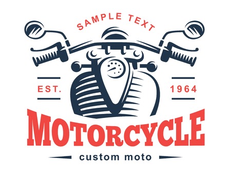Motorcycle illustration. Vintage emblem on white background. Wheelのイラスト素材