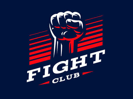 Fist emblem design illustration on dark backgroundのイラスト素材
