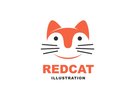 Cat logo - vector illustration, emblem design on white backgroundのイラスト素材