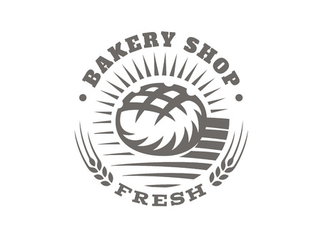 Bread logo - vector illustration, emblem design on white backgroundのイラスト素材