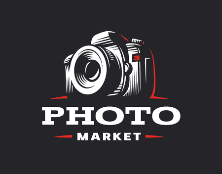Photo camera logo - vector illustration. Vintage emblem designのイラスト素材