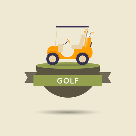 Golf car flat style vector illustration.のイラスト素材