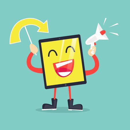 Cy-ber Monday. Online shopping, sale. Computer. Flat design vector illustration.のイラスト素材