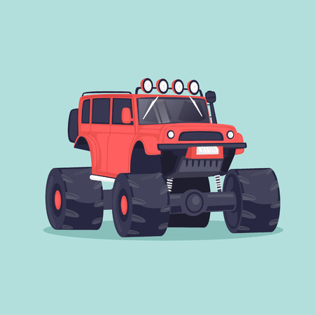Big jeep. Flat design vector illustration.のイラスト素材