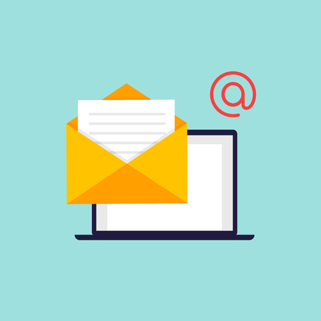 Email support. Flat design vector illustration.のイラスト素材