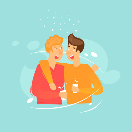 Friends. Flat design vector illustration.のイラスト素材