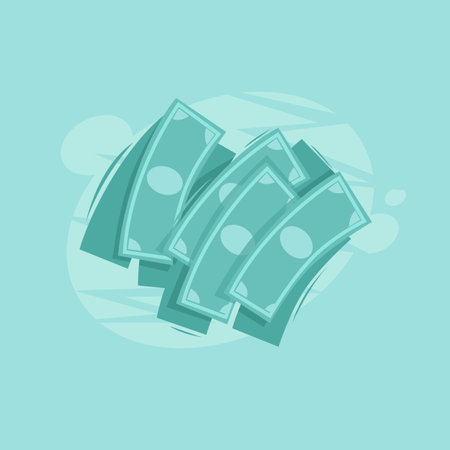 A lot of money, dollars. Flat design vector illustration.のイラスト素材