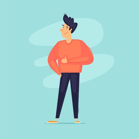 Confident man. Flat design vector illustration.のイラスト素材