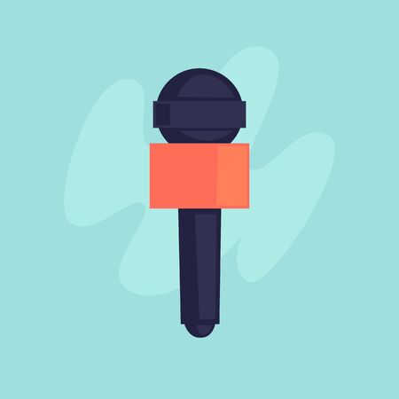News, microphone. Flat design vector illustration.のイラスト素材