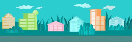 Cityscape with abstract background panorama graphic design vector illustrationのイラスト素材