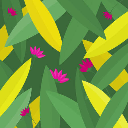 Beautiful flower plants with leaf at garden home in spring season, abstract background texture wallpaper vector illustration art graphic design modern styleのイラスト素材
