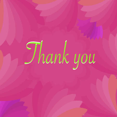 Thank you card with pink flowers, beautiful bright color sweeties, greeting, lovely, abstract background texture wallpaper pattern seamless art graphic design modern styleのイラスト素材