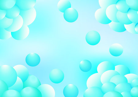 Abstract backgrounds texture wallpaper with balloon bokeh bubbles blue sky colorful cloudy bright good weather outdoor xmas art graphic design pattern concepts vector and illustration EPS10のイラスト素材