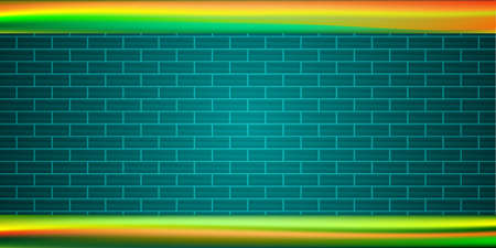Abstract background texture lighting neon bright colorful brick wall backdrop template wallpaper decoration art design pattern seamless vector illustrationのイラスト素材