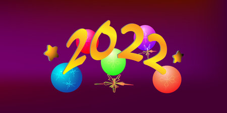 Happy new year & Merry Christmas 2022 festival celebration season holiday  greeting card abstract...