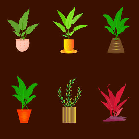 Flowerpot nature plant for decorative abstract background art graphic design vector illustrationのイラスト素材