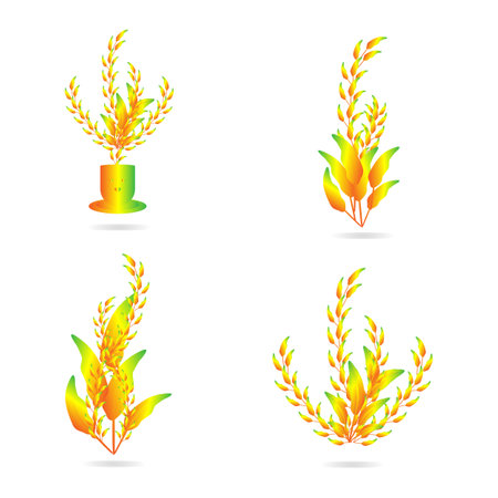 Flowers plant leaves bright decoration summer abstract background art graphic design pattern vector illustrationのイラスト素材