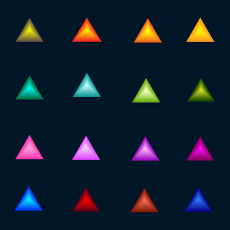 Collection of button click shiny icon element triangle for decorate abstract background template vector illustrationのイラスト素材