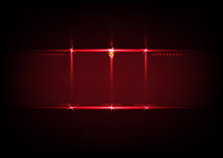 Abstract background neon light shiny effect digital technology red colors wallpaper design vector illustrationのイラスト素材