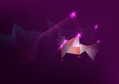 Abstract background wave laser technology network communication futuristic backdrop wallpaper graphic design vector illustrationのイラスト素材