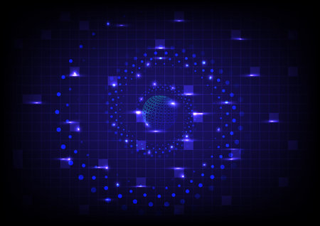 Abstract background nucleus hub antenna wireless internet online technology futuristic glow backdrop wallpaper vector illustrationのイラスト素材