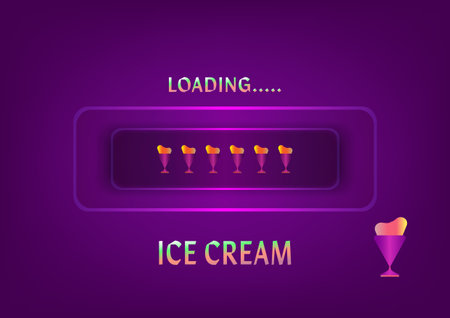 Summer holiday ice cream loading digital status bar network communication progress technology abstract background website template vector illustrationのイラスト素材