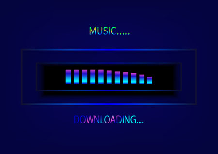Digital status bar downloading network communication progress technology abstract background vector illustrationのイラスト素材
