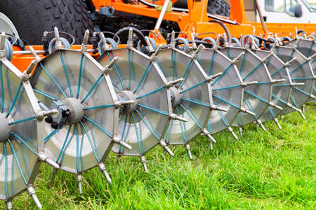 Working bodies of equipment for applying liquid fertilizersの写真素材