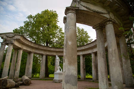 PAVLOVSK, RUSSIA - JULY 10, 2019. Colonnade of Apollo at the Pavlovsk Park territory in Pavlovsk, St Petersburg, Russiaのeditorial素材