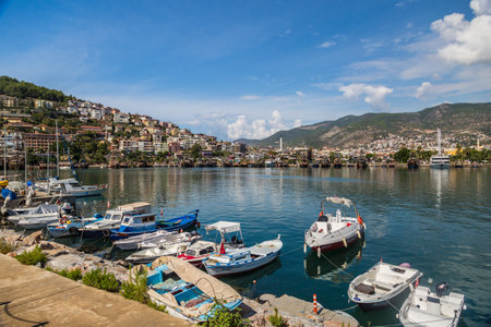 Alanya, Turkey - October 15, 2014: Small lighthouse city landscapeのeditorial素材