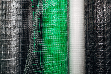Rolls of plastic and steel wire mesh in various sizes and patterns