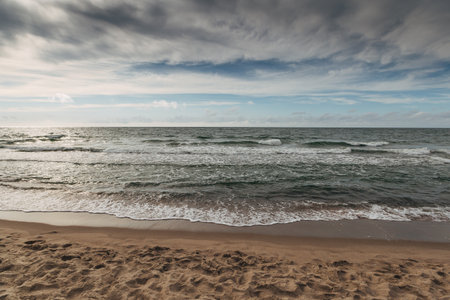 Sand dunes on the shore of the Baltic Seaの写真素材