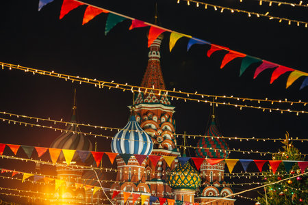 Moscow, Russia - January 7, 2020: New Years fair on Red Squareのeditorial素材