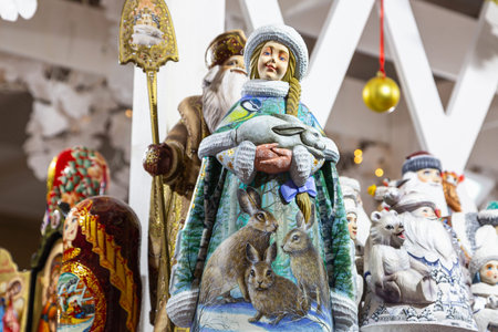 Traditional Christmas souvenir nutcrackers sold on market