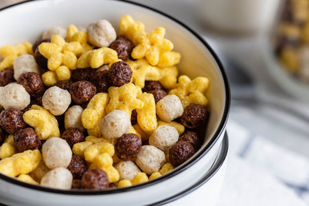 Cereal. Assorted Chocolate Balls and Honey Stars