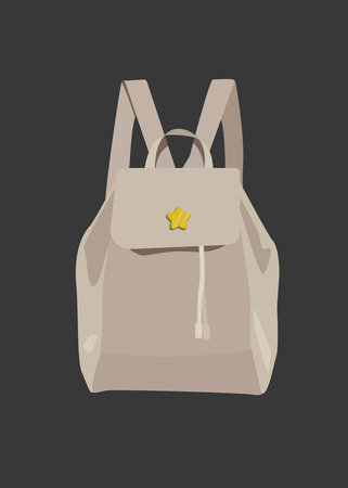Womens backpack, with a little star vector illustration, trendy and casualのイラスト素材