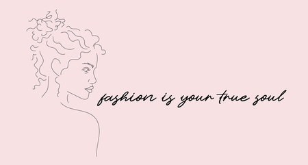 Fashion quote for stylish girls, pink elegant girl silhouetteのイラスト素材