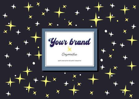 Cute blacck Label for branding, design for beauty items. design for candles, perfumes and jarsのイラスト素材